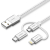 Kabel USB 3w1 UGREEN US186 Type-C Micro USB Lightning 1m